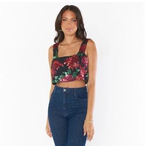Show Me Your Mumu Holly Bloom Sequin Crop Top